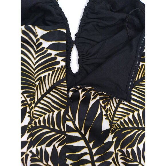 Christian Lacroix Women's Tropical Leaf Print Halterneck Midi Dress, Size S. - Picture 5 of 8